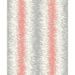 Quake Coral Abstract Stripe Paper Strippable Roll (Covers 56.4 sq. ft.)