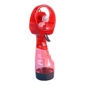 3.75 in. 1 Fan Speeds Pedestal Fan Mini Handheld Spray Fan Portable Water Spray Mist Fan Cooling Sprayer in Red Finish