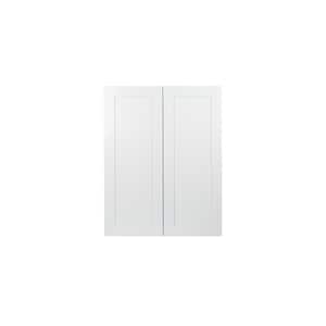 Ready to Assemble 24x30x12 in. Shaker Double Door Wall Cabinet with 2-Shelf in White