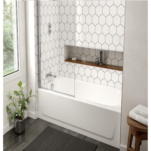 Honolulu 46 in. x 27 in. Alcove Soaking Bathtub with Right Drain in White