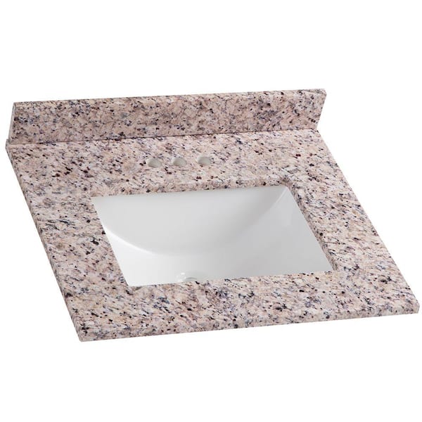 Home Decorators Collection 25 in. W x 22 in. D Cultured Marble White Rectangular Single Sink Vanity Top in Capri