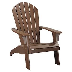 King Size Brown Poly Lumber Faux Wood Adirondack Chair