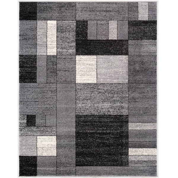 Rug Branch Nova Modern Grey 6 ft. 6 in. x 9 ft. 4 in. Abstract Area Rug