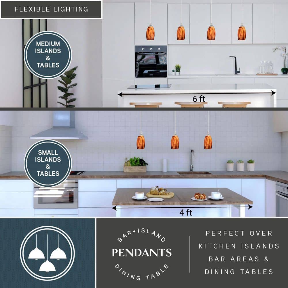Milano Satin Nickel Mini Pendant with Hand-Blown Glass