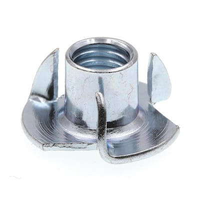 Steel Pack of 100 3 Prong Press-in Threaded Insert for Wood OR Plastic. T-NUT 10-24 X 7/16 Length Steel Pack of 100 3 Prong Press-in Threaded Insert for Wood OR Plastic. T-NUT 10-24 X 7/16 Length