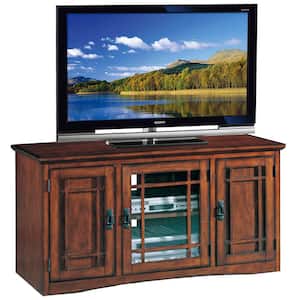Riley Holliday 50 in. W Mission Oak Three Door TV Stand Holds TV's up to 55 in.