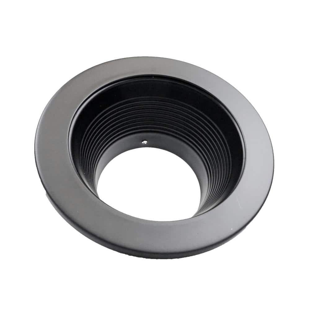 4-Inch Black Steel Recessed LED Baffle Trim