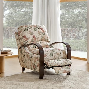 Carina Traditional Floral Fabric Manual Cigar Recliner with Plush Cushioned Back-Red