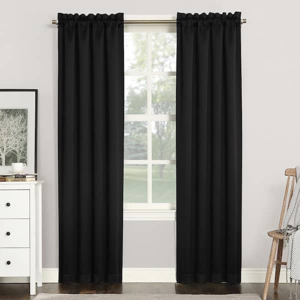 Gavin Energy Saving Black Polyester 40 in. W x 84 in. L Rod Pocket Blackout Curtain (Single Panel)