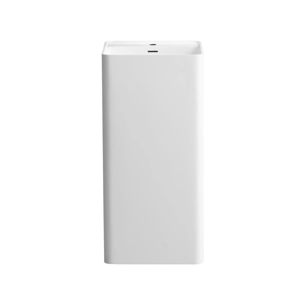 17 in. W x 34 in. D Rectangular Solid Surface Basin in White