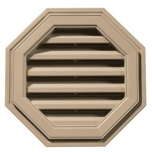 18 in. x 18 in. Octagon Brown/Tan Plastic UV Resistant Gable Louver Vent