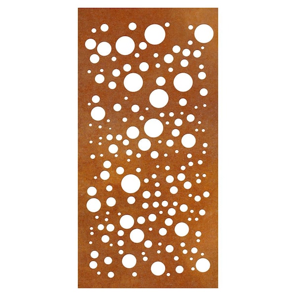 OUTDECO Galaxy 3 ft. x 6 ft. Oxy-Shield Corten Steel Decorative Screen Panel in Rust with 6-Screws