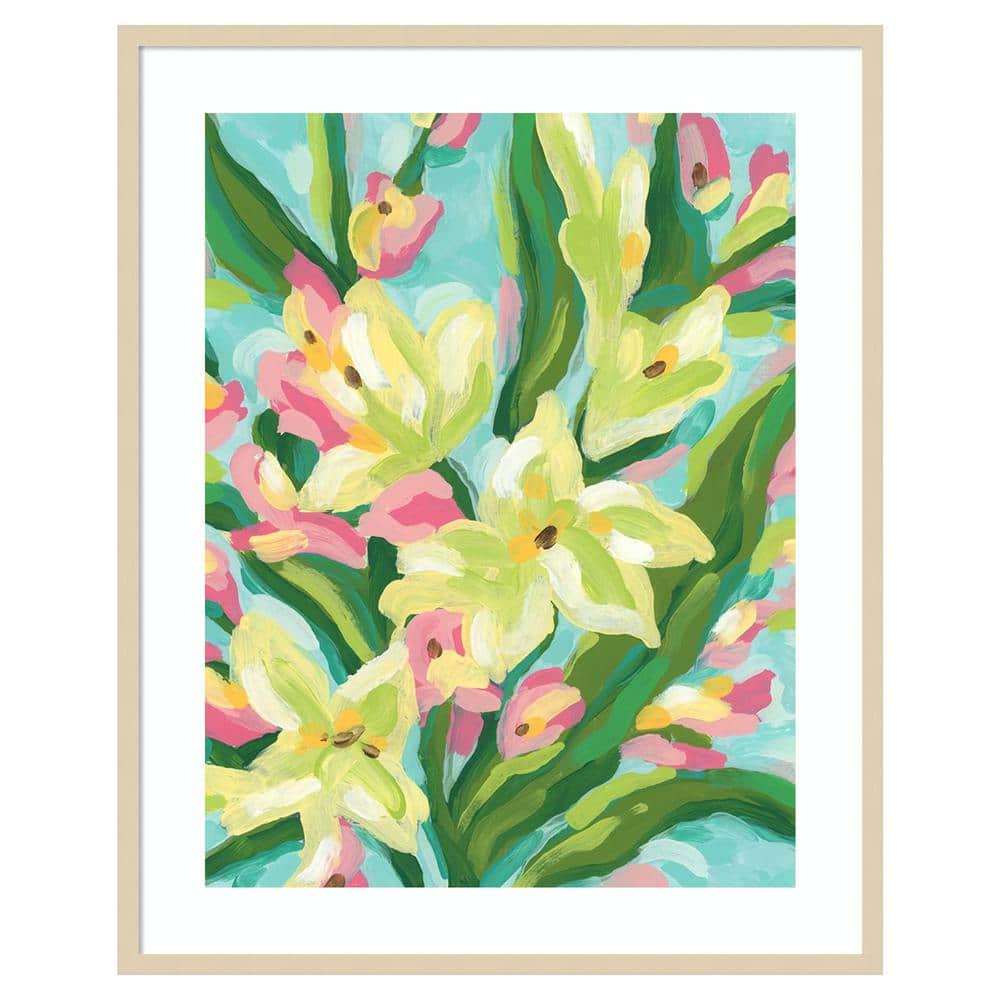 Floral Vibration II Framed Abstract Graphic Art Print in Svelte Natural