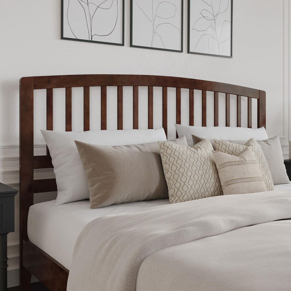 Richmond Walnut Brown Solid Wood King Slat Headboard