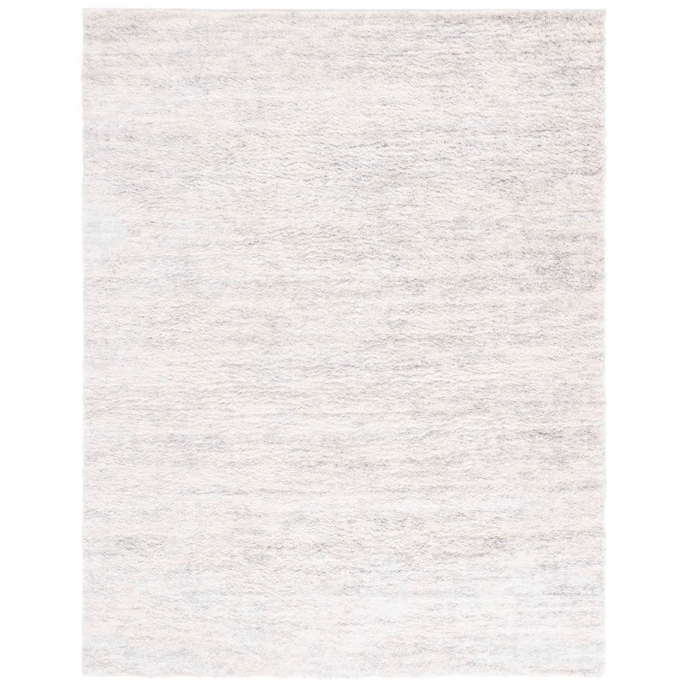 SAFAVIEH Berber 9 ft. x 12 ft. Ivory/Light Gray Solid Color Area Rug ...