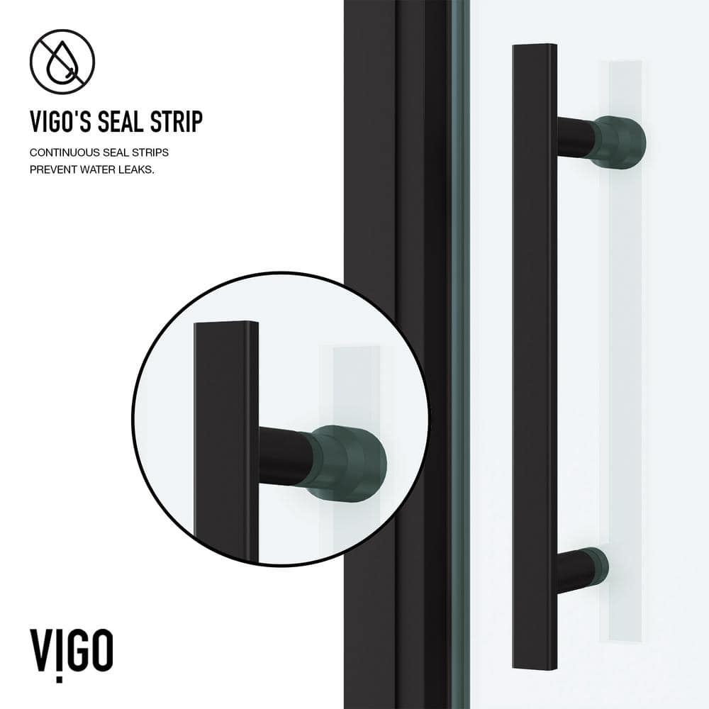 Astoria 76" High Matte Black Framed Pivot Shower Door