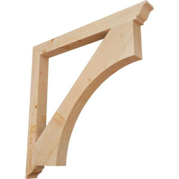 Ekena Millwork 3.5 in. x 44 in. x 44 in. Douglas Fir Westlake Traditional Smooth Corbel