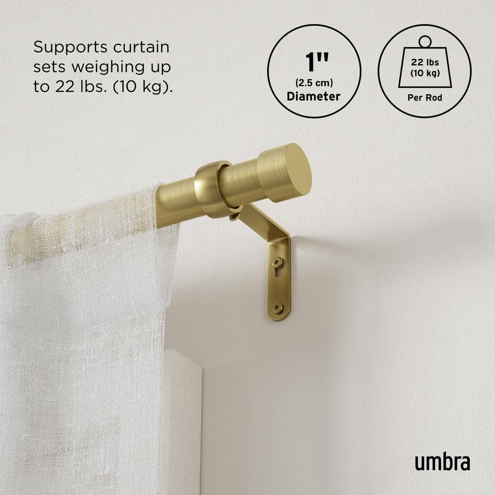 Gold Adjustable Steel Curtain Rod with Matching Finials