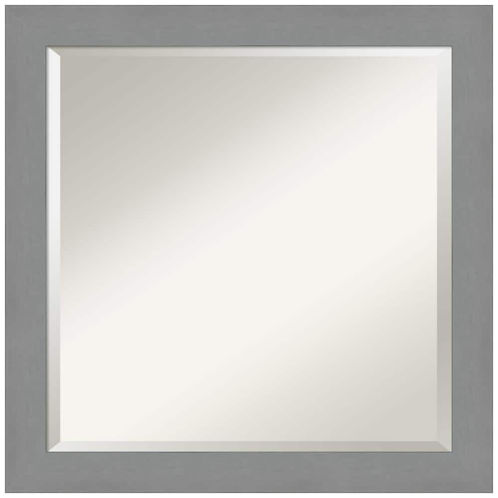Rectangular Brushed Nickel Bathroom Vanity Wall Mirror