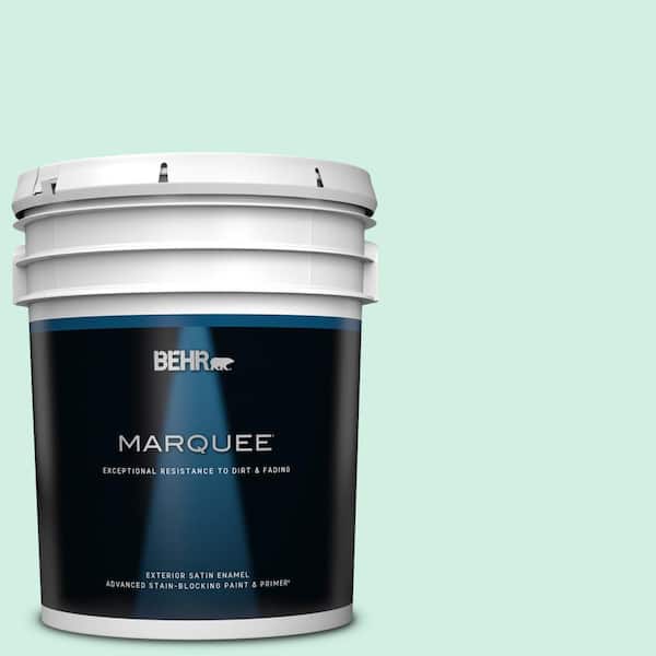 BEHR MARQUEE 5 gal. #P420-1 Spring Frost Satin Enamel Exterior Paint & Primer