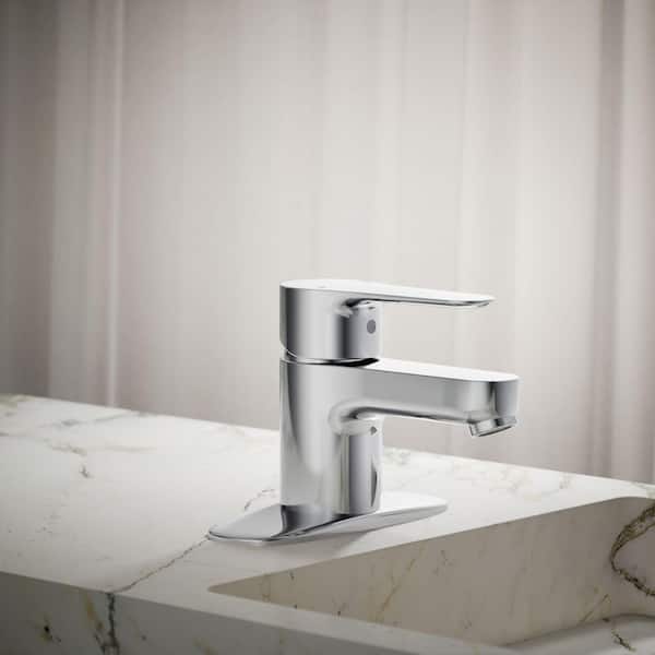 July Single Hole Single Handle Low Arc Bathroom Faucet in Polished Chrome