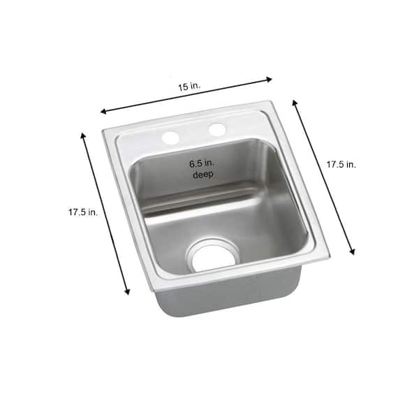 Lustertone 15 in. Drop-in Single Bowl 18-Gauge Stainless Steel Kitchen ADA Sink Only