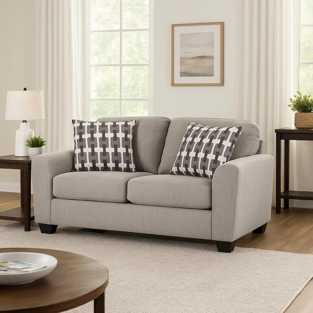Delaney 40 in. Polyester 2-Seater Loose Loveseat in Gray price history on PriceWatchPro