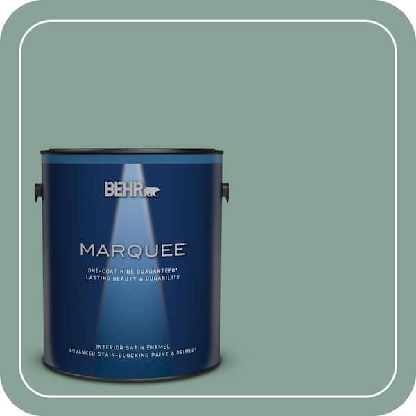 BEHR MARQUEE 1 gal. #T16-12 Modern Mint Satin Enamel Interior Paint & Primer