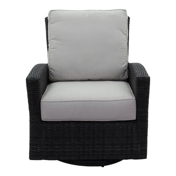 Cheshire Aluminum Frame Swivel Glider Swivel has Deeper Seat 26 in. Swivel with Cream Cushion