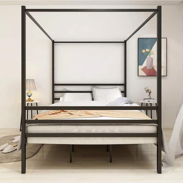 Black Metal Queen Canopy Bed Frame, Wayfair King Bed Frame Canopy