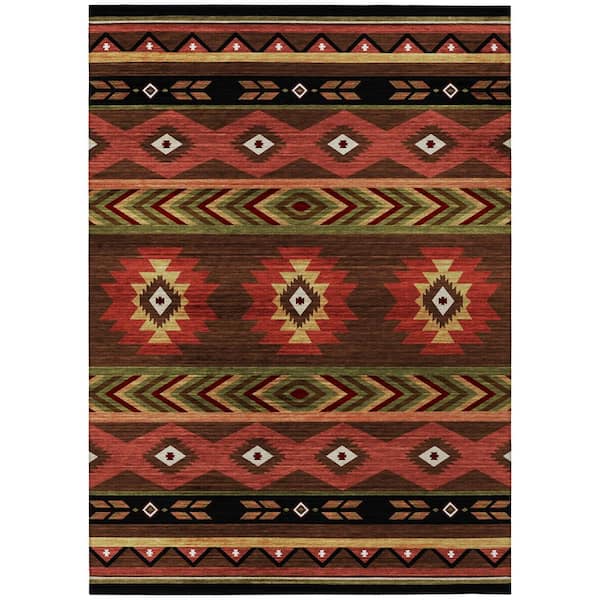 Addison Rugs Sonora Brown 9 ft. x 12 ft. Geometric Indoor/Outdoor Area Rug