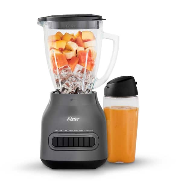 48 oz. 8-Speed Gray Blender with Boroclass Glass Jar and Blend-n-Go Cup