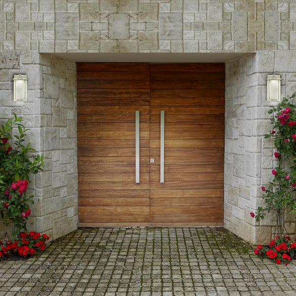 Skyview 1-Light Brushed Nickel Outdoor Integrated LED Wall Lantern Sconce