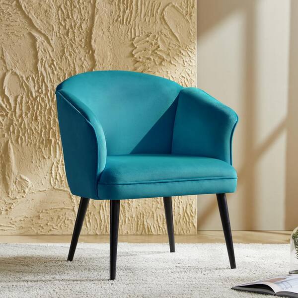 JAYDEN CREATION Richard Turquoise 26.5 W Modern Accent Chair with Metal Legs CHM1174 TQS