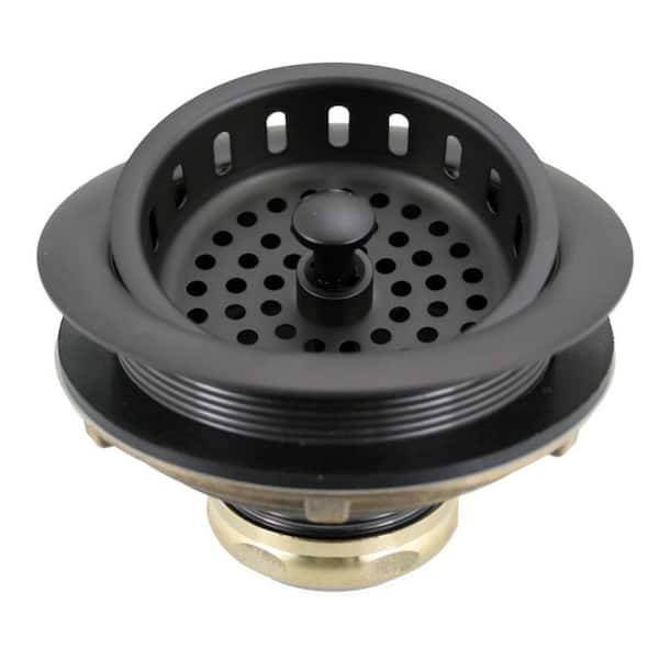 Westbrass 3-1/2 in. Post Style Kitchen Sink Basket Strainer, Oil Rubbed Bronze