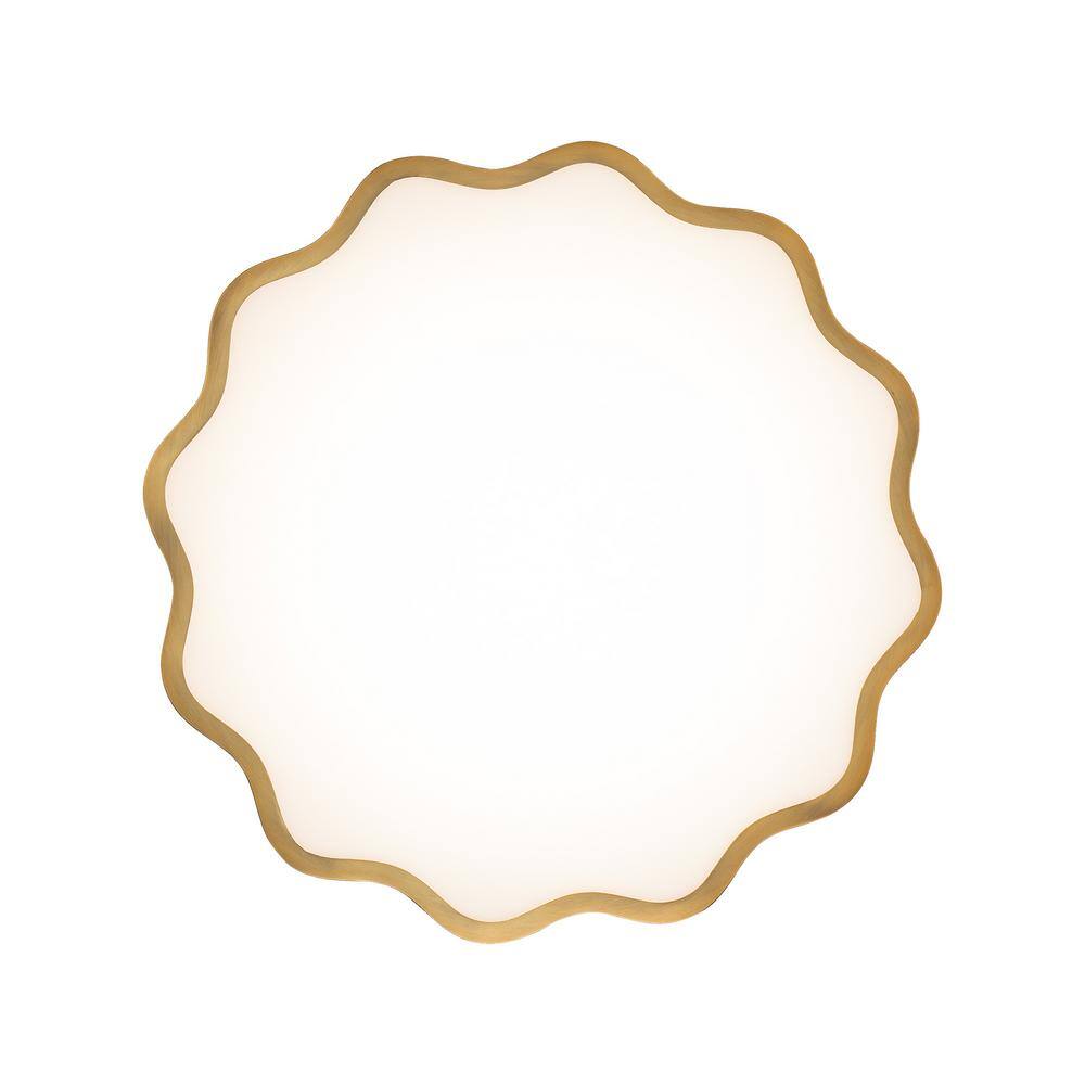 Vaughan 16" Aged Brass Glass LED Flush Mount