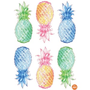 24 in. x 17.5 in. Multi-Color Pop Pineapple Wall Decal