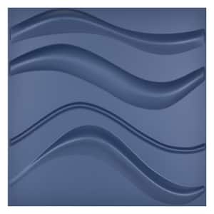 Navy Blue Waver Decorative Wall Panel 3D Wall Tiles 19.7 in. x 19.7 in.( 32 sq. ft./Pack)