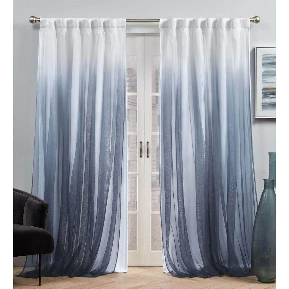 Crescendo Indigo Ombre Lined Room Darkening Hidden Tab / Rod Pocket Curtain, 52 in. W x 96 in. L (Set of 2) price history on PriceWatchPro