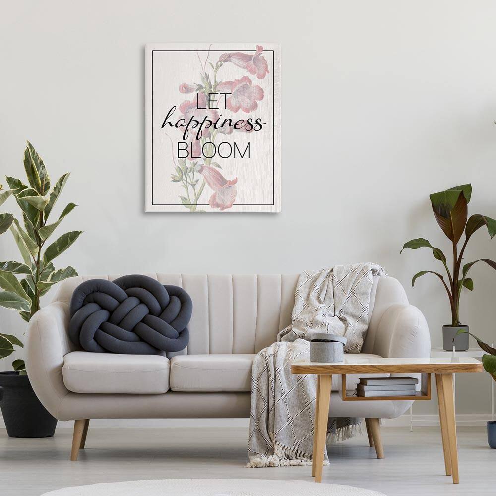 Vintage Let Happiness Bloom by Lil' Rue Unframed Typography Graphic Art Print 40 in. x 30 in. price history on PriceWatchPro