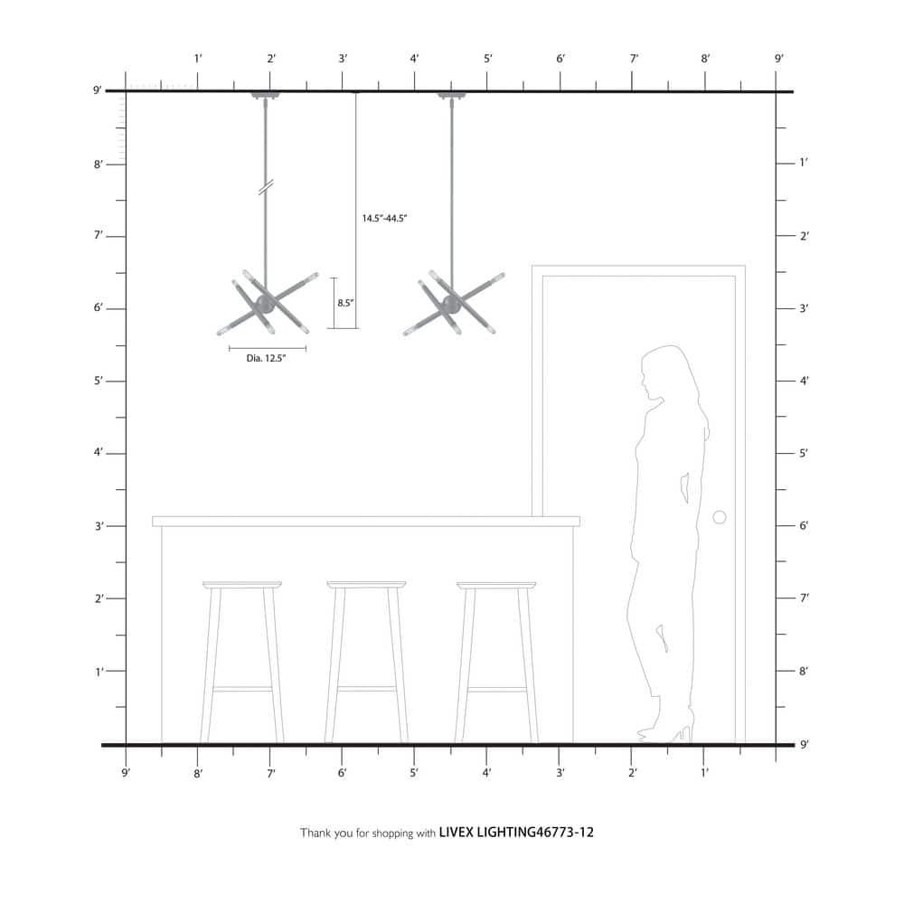 Soho Satin Brass Mini Sputnik 6-Light Chandelier