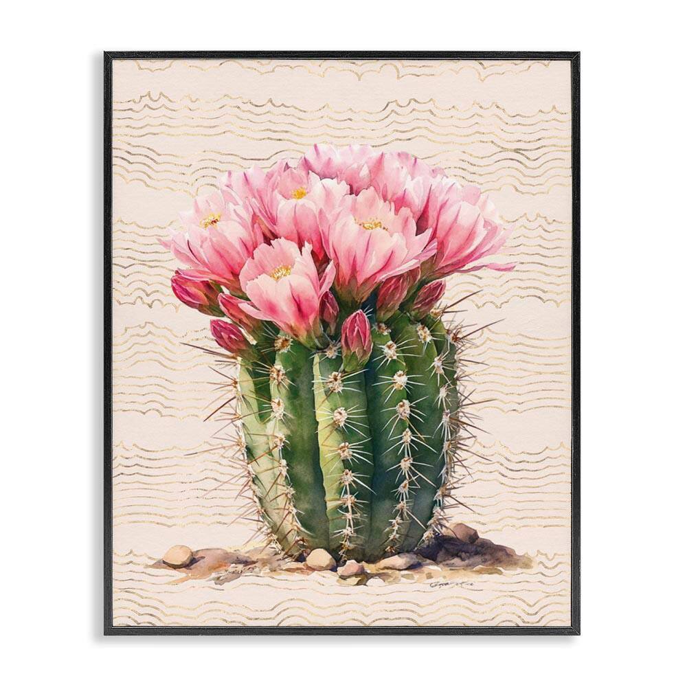 Blooming Floral Cactus by Lettered and Lined Black Framed Nature Giclee Art Print 14 in. x 11 in. price history on PriceWatchPro