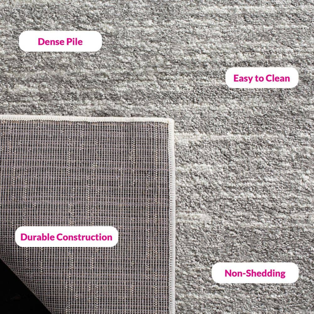 Adirondack Ivory/Silver Solid Color 12 ft. x 15 ft. Striped Area Rug - thumbnail 8