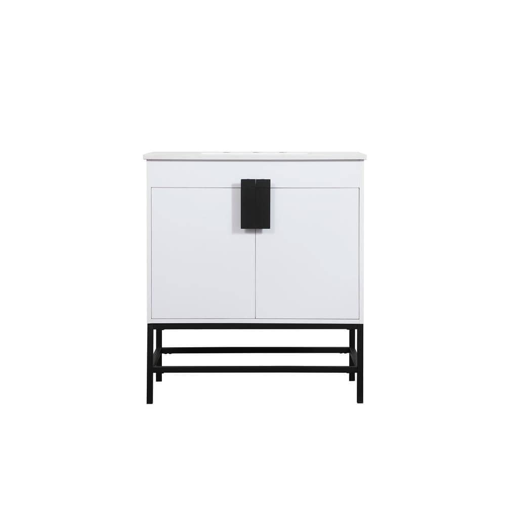 Timeless Home 19 in. W x 30 in. D x 33.5 in. H Bath Vanity in White with Iv