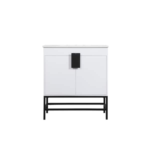 Timeless Home 19 In. W X 30 In. D X 33.5 In. H Bath Vanity In White 