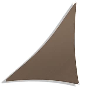14 ft. x 10 ft. Brown Triangle Heavy Weight Sun Shade Sail, 95% UV Blockage, Patio and Pool Cover