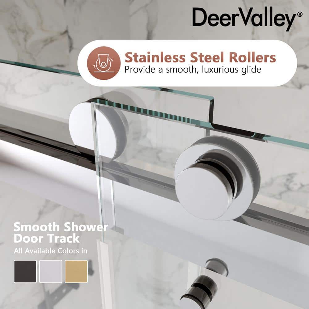 Concord 60" Frameless Sliding Shower Door with Chrome Finish