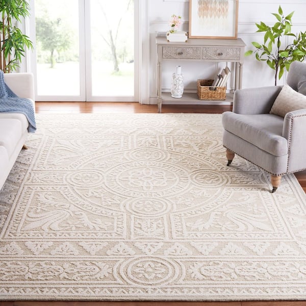 Blossom 9 ft. x 12 ft. Light Gray/Ivory Oriental Area Rug
