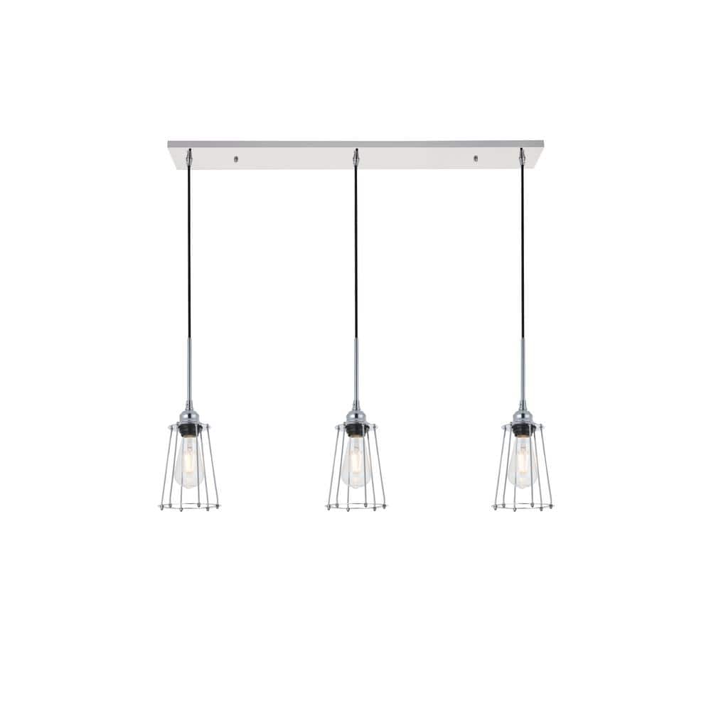 Timeless Home Adams 3-Light Chrome Pendant