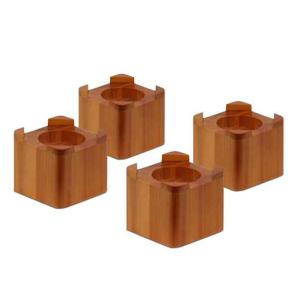 Honey-Can-Do Maple Square Wood Bed Risers (Set of 4)
